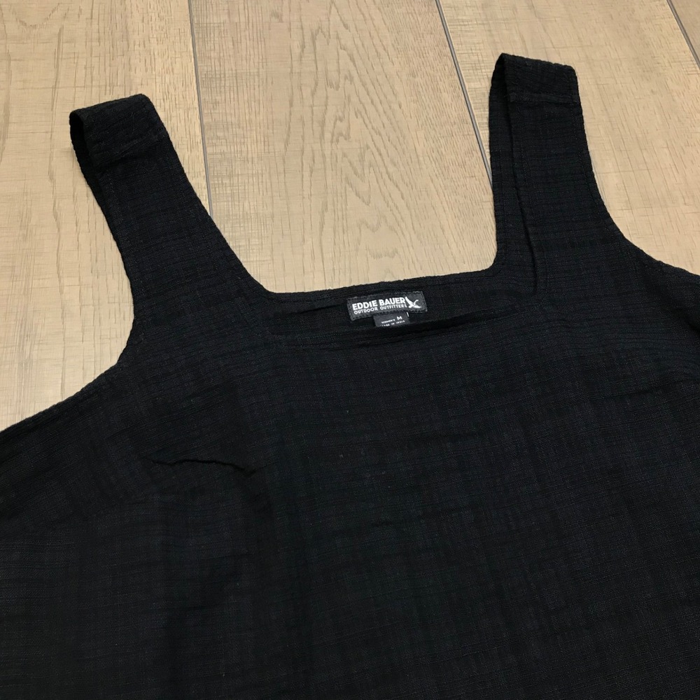 Eddie Bauer Tank Top Womens Size M Black Suns Up Gauze Shirt Square Neck Summer - Picture 7 of 12